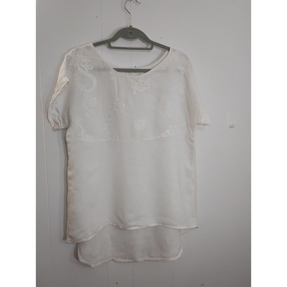 Terzo Millennio 100% linen high low Top  Size M